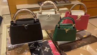 LOUIS VUITTON Capucines BB HandBag Python Leather Handles Taruillon Handbag Ostrich Exotics bags [upl. by Mihsah694]