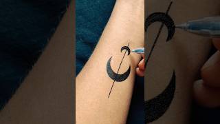 Sword ⚔️ Moon 🌙 very easy and beautiful tattoo ideatattoo art drawing asmr mehndi [upl. by Etnahsa51]