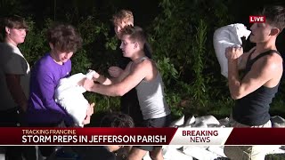 Louisiana teens fill stack sandbags for 14 hours in Lafitte [upl. by Annol]