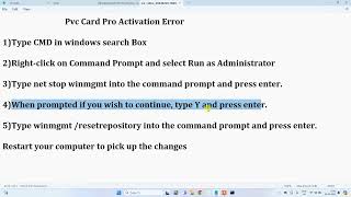 Pvc Card Pro Activation Error [upl. by Ahcorb]