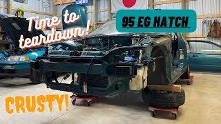 1995 Honda Civic CX gets disassembled EG hatch Teardown [upl. by Aniloj]