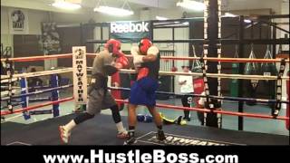 JLeon Love 140 8 KOs sparring Semen Uporov 111 5 KOs at the Mayweather Boxing Club [upl. by Ruhtracm744]