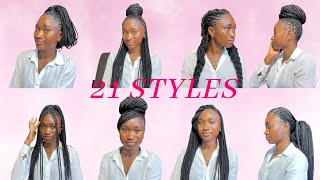 21 WAYS TO STYLE SMALL BULKY KNOTLESS BRAIDS🔥Beginner Friendly Protective Style [upl. by Fry790]