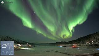 Северное сияние Аэропорт Кангерлуссуак ГренландияNorthern lights Kangerlussuaq Airport Greenland [upl. by Lramaj58]