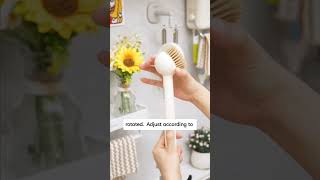 Long Handle Rotating Scrub Brush for Effortless Dishwashing [upl. by Wallie]