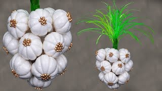 Unique Cotton Craft  Garlic make with Cotton Best Out Of Waste [upl. by Dorian]