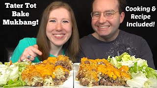 Tater Tot Bake Mukbang amp Cooking [upl. by Tamarah]