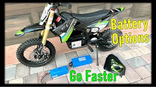 Battery Options amp Upgrades  Mototec Dirt Bikes  make it faster 36V to 48V [upl. by Jerri513]