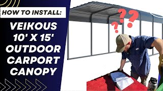 How to Install 10 x 15 Veikous Outdoor Carport [upl. by Jobi383]