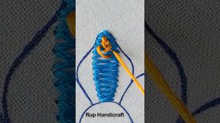 Basic Stitch TutorialHeringbone Stitch New 3D Flower Design Embroidery Needlework shotes ytshots [upl. by Francesca]