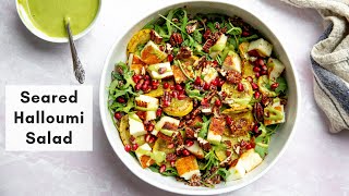 Best Pan Fried Halloumi Salad  From Scratch Fast [upl. by Lenee]