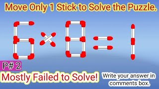 Solve the puzzle by moving 1 stick Puzzle game for science exhibitionMatchstick puzzle with answer [upl. by Yeo]