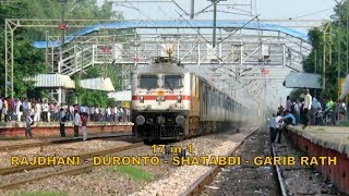 17 in 1 Top Fastest Trains Of Indian Railways  Kanpur Line  Rajdhani  Shatabdi  Garib Rath [upl. by Anwahsit]