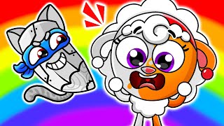 The Naughty Gray Crayon Song 😱🌈 Rainbow Crayon Song 😭 Kids Songs by Lamba Lamby [upl. by Notxed10]