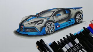 comment dessiner une voiture bugatti [upl. by Marylinda752]