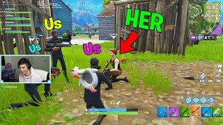 She was the nicest DEFAULT SKIN then she CARRIED us Fortnite Challenge w Queeane [upl. by Collie221]