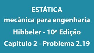 Estática mecânica para engenharia  Hibbeler  10ª Edição  Capítulo 2  Problema 219 [upl. by Nunnery]