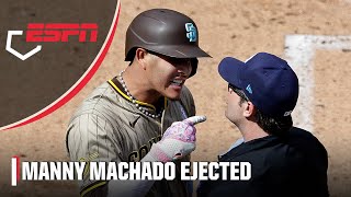 Manny Machado EJECTED along with Padres manager Mike Shildt after heated moment with ump  ESPN MLB [upl. by Terle479]