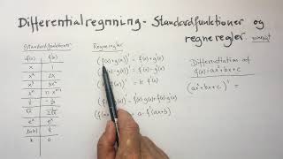 Differentialregning  Standardfunktioner og regneregler  en oversigt [upl. by Bryner]