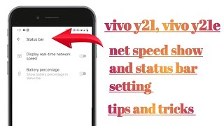 vivo y21 Vivo y21e net speed show and status bar setting How to use [upl. by Anerec]