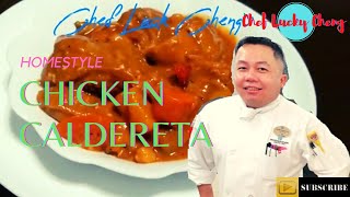 HomeStyle Chicken Caldereta  Chef Lucky Cheng Philippinecuisine [upl. by Eelyr278]