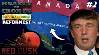 Donald Trump ERASES Poverty In America Hoi4  Red Dusk USA Reformist 2 [upl. by Hanad]