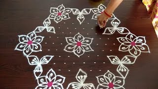 Sankranthi muggulu  colour 158 chukkala muggu  rangoli designs  dhanurmasam kolam design 2019 [upl. by Neelie911]