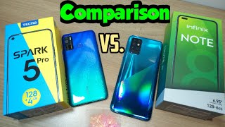 Infinix Note 8 Vs Tecno Spark 5 Pro Comparison [upl. by Esirahs]