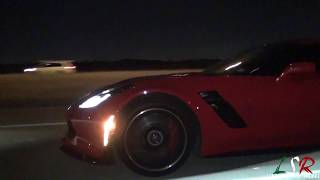 F1A94 C7 Z06 vs 150 Shot HCI C6 Z06  DOOR TO DOOR STREET RACING [upl. by Annoval]