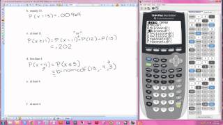 Finding Binomial Probabilities Using the TI84 [upl. by Esimehc]