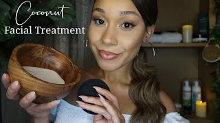 ASMR Dreamy Coconut Mask Spa Facial Treatment🥥RP W Layered Sounds [upl. by Noryk]