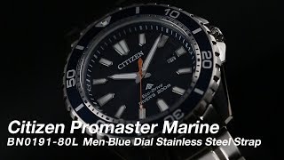 Citizen BN019180L Promaster Marine Men Blue Dial Stainless Steel Strap [upl. by Warfold]