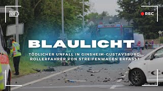 Tödlicher Unfall in GinsheimGustavsburg Rollerfahrer von Streifenwagen erfasst [upl. by Annayat768]