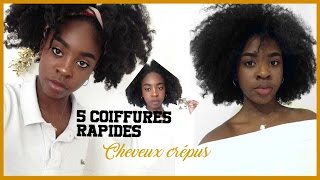 SOS  5 COIFFURES RAPIDES POUR CHEVEUX CREPUS ET FRISES Hélène NK [upl. by Selima]