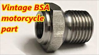 CNC lathe threading and tapping vintage BSA Empire Star motor cycle part [upl. by Angeline897]