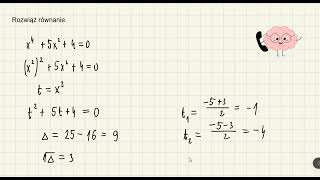 Równania sprowadzalne do równań kwadratowych [upl. by Rebecca]