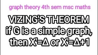 VIZINGS THEOREMif G is a simple graph then XΔ or XΔ1 [upl. by Zolnay158]