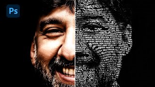 Text Portrait effect  Photoshop Tutorial [upl. by Lehcnom]