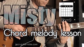 Misty  Chord amp Melody Arrangement For Jazz Guitar  Lesson With Voicing Shapes [upl. by Cran186]