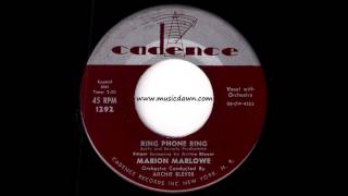 Marion Marlowe  Ring Phone Ring Cadence 1956 Popcorn 45 [upl. by Ruthanne]