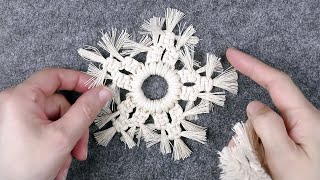 The Easiest Macrame SNOWFLAKE DIY for Beginners  EASY CRAFTS [upl. by Maure]