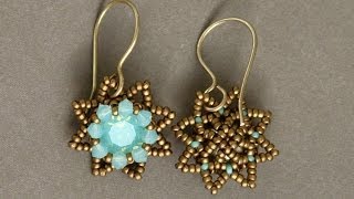 Sidonias handmade jewelry  Little Stars Swarovski beaded earrings [upl. by Thorny151]