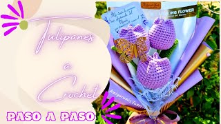 TULIPANES TEJIDOS A CROCHET PASO A PASO [upl. by Dorlisa]