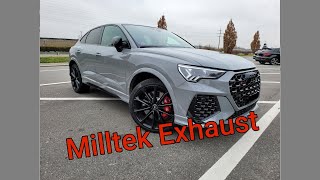 RSQ3 Sportback  Milltek Exhaust Sound Cold Start [upl. by Ahselaf285]