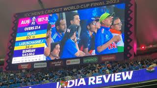 LABUSCHAGNE LBW by Bumrah  Umpires Call  Worldcup Final 2023  Stadium View [upl. by Ahsiekan]