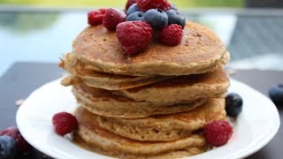 HOW TO MAKE FLUFFY OATMEAL PANCAKES  healthy recipe [upl. by Alyakim]