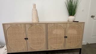 Yechen Set of 2 Sideboard Storage Cabinet with Handmade Natural Rattan Doors Review [upl. by Camella]