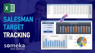 Salesman Target Tracking Template  Sales Performance Report in Excel [upl. by Dewain]