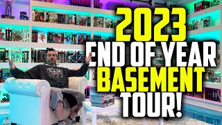 End of Year BASEMENT TOUR 2023  Omnibus Library  Statue Display  Home Arcade [upl. by Etterual]