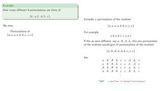 Permutations on Multisets [upl. by Esinart]